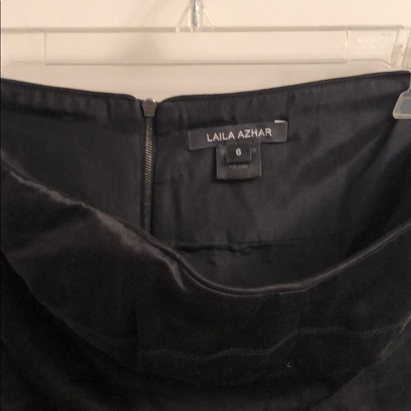 Laila Azhar black silk mini dress zip up size 6 - Picture 3 of 5